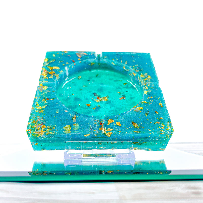 Callais “Beautiful Stone” Turquoise COLORED COASTER/CANDLE HOLDER/ASHTRAY