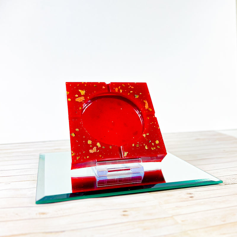 “Cherry Topping” Red COLORED COASTER/CANDLE HOLDER/ASHTRAY