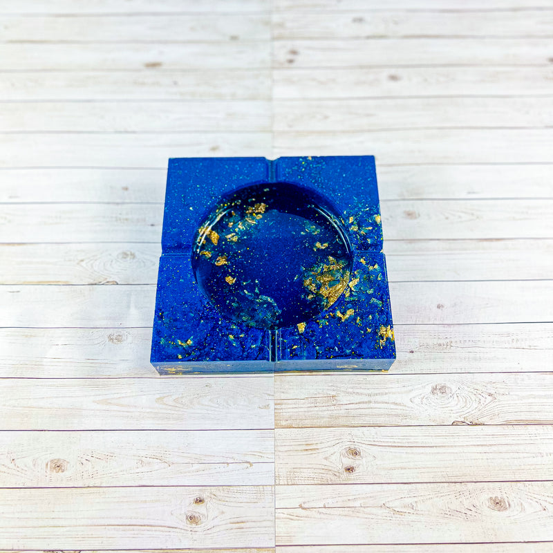 “Treasure Island” Dark Royal Blue COLORED COASTER/CANDLE HOLDER/ASHTRAY