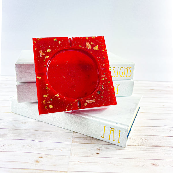 “Cherry Topping” Red COLORED COASTER/CANDLE HOLDER/ASHTRAY