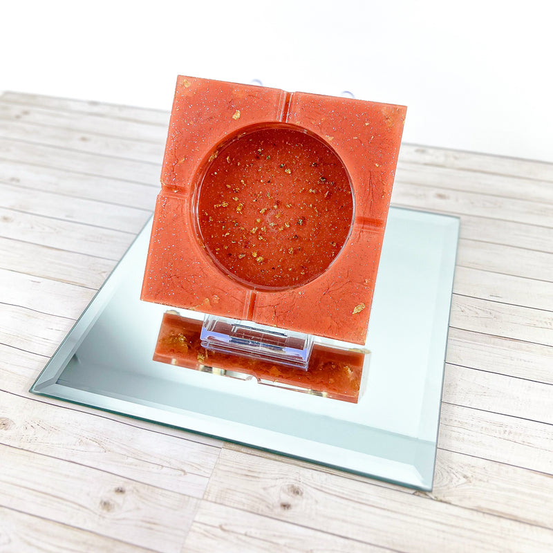 “French Saumon”  Salmon COLORED COASTER/CANDLE HOLDER/ASHTRAY