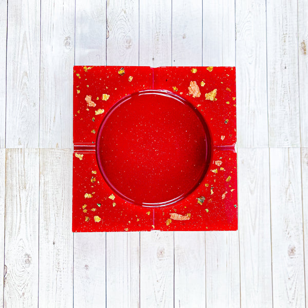 “Cherry Topping” Red COLORED COASTER/CANDLE HOLDER/ASHTRAY