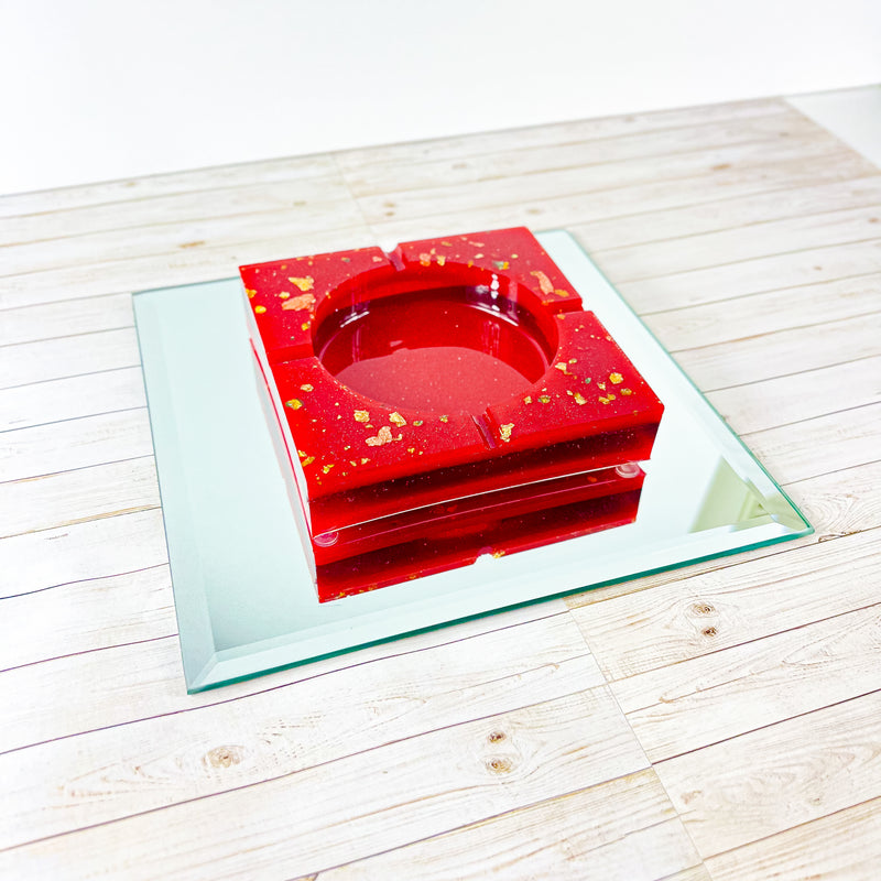 “Cherry Topping” Red COLORED COASTER/CANDLE HOLDER/ASHTRAY