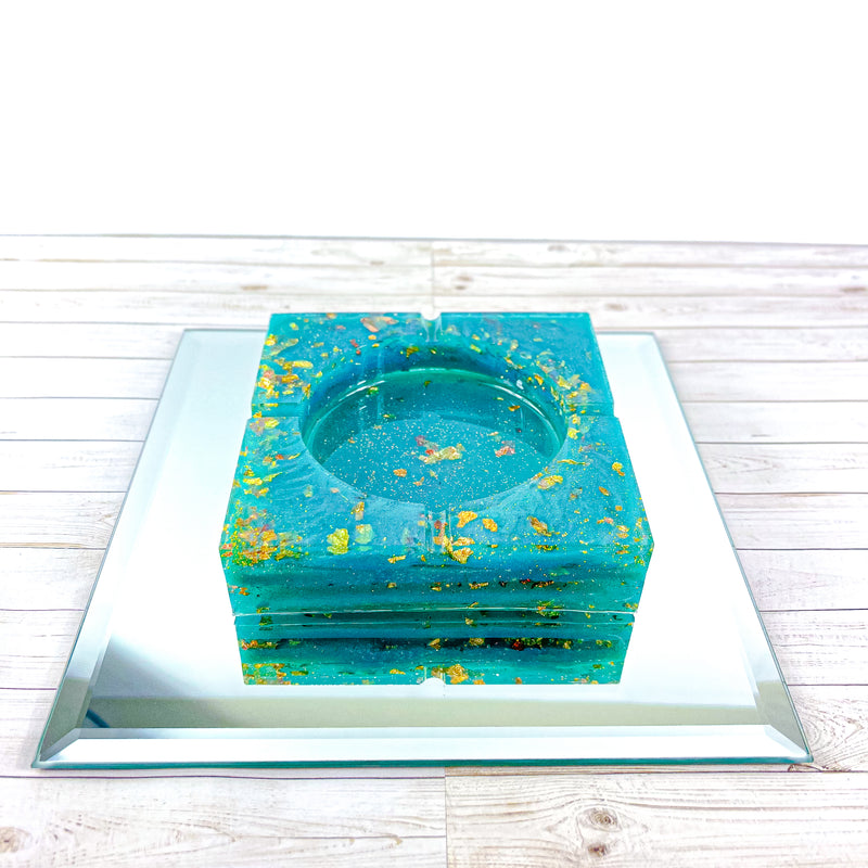 Callais “Beautiful Stone” Turquoise COLORED COASTER/CANDLE HOLDER/ASHTRAY