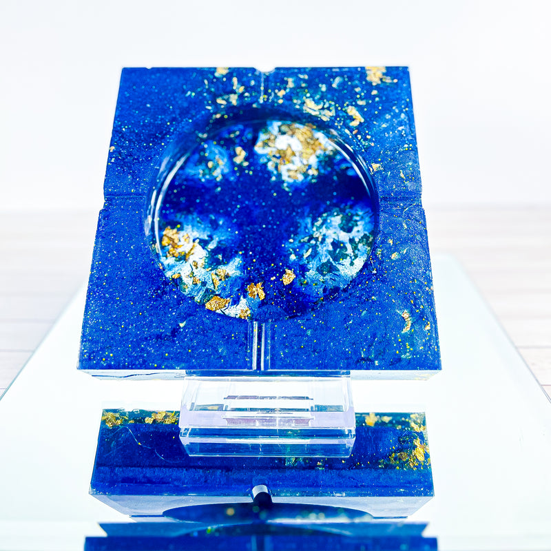 “Treasure Island” Dark Royal Blue COLORED COASTER/CANDLE HOLDER/ASHTRAY