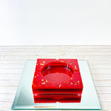 “Cherry Topping” Red COLORED COASTER/CANDLE HOLDER/ASHTRAY