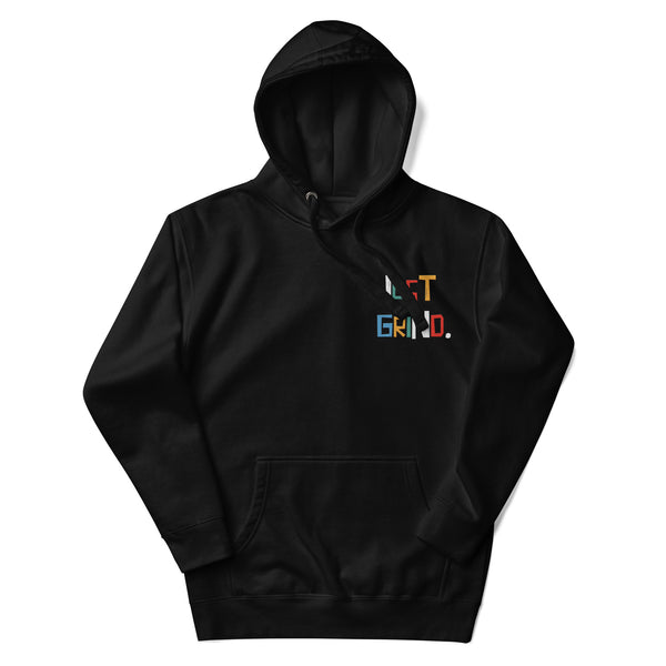 Embroidered "Just Grind" Black Hoodie