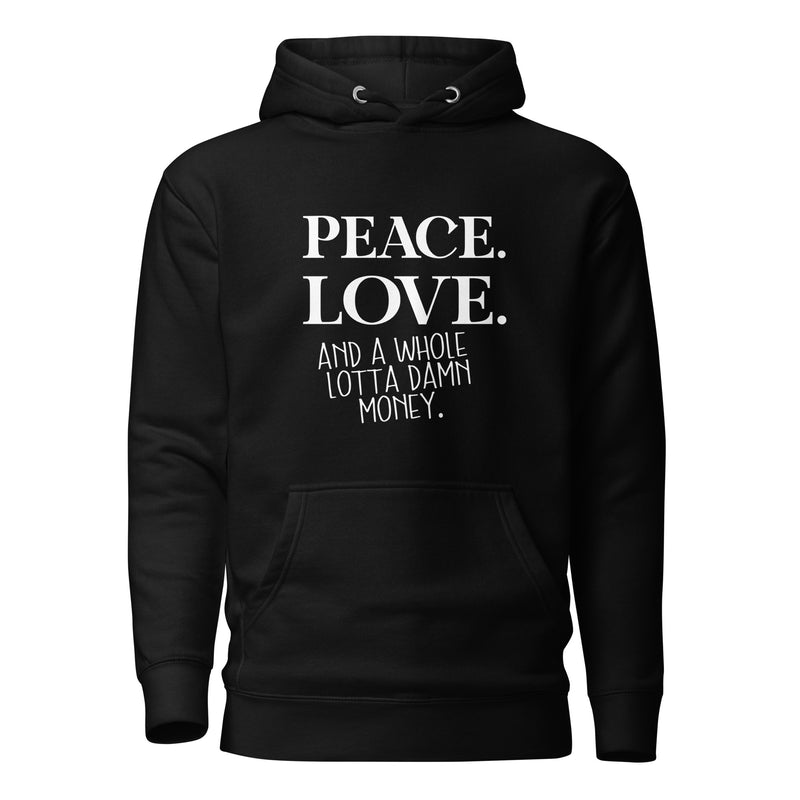 Peace, Love, Money Black Hoodie