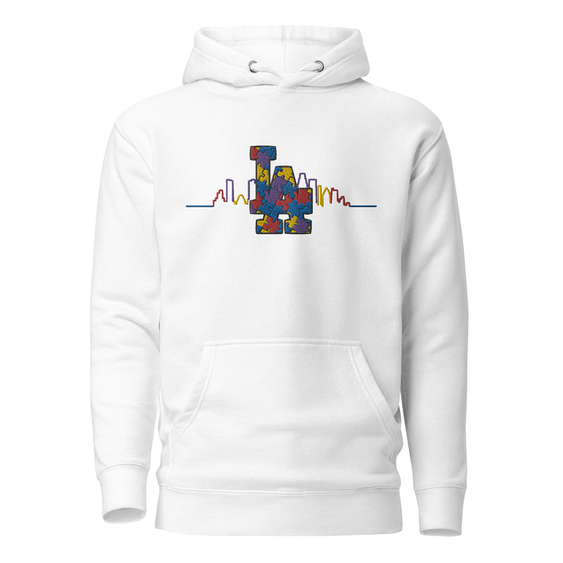 Embroidered LA City White Hoodie