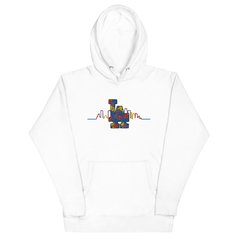 Embroidered LA City White Hoodie