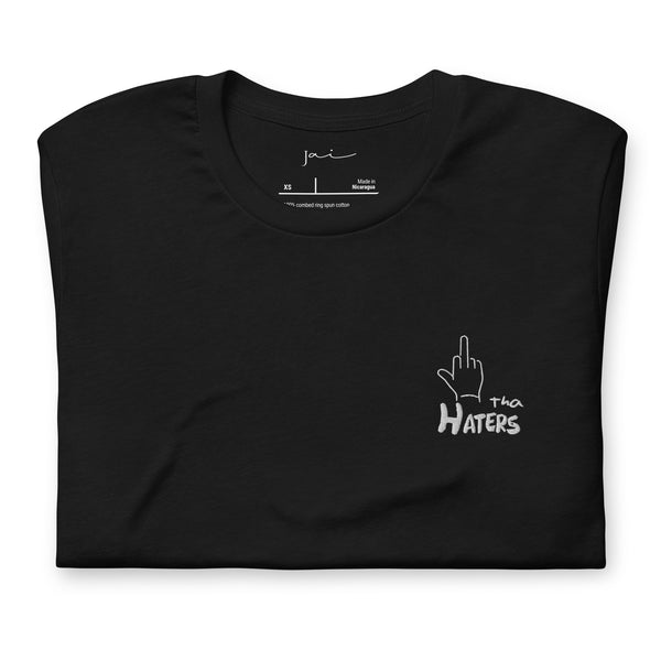 Embroidered F*@K Tha Haters Black T Shirt