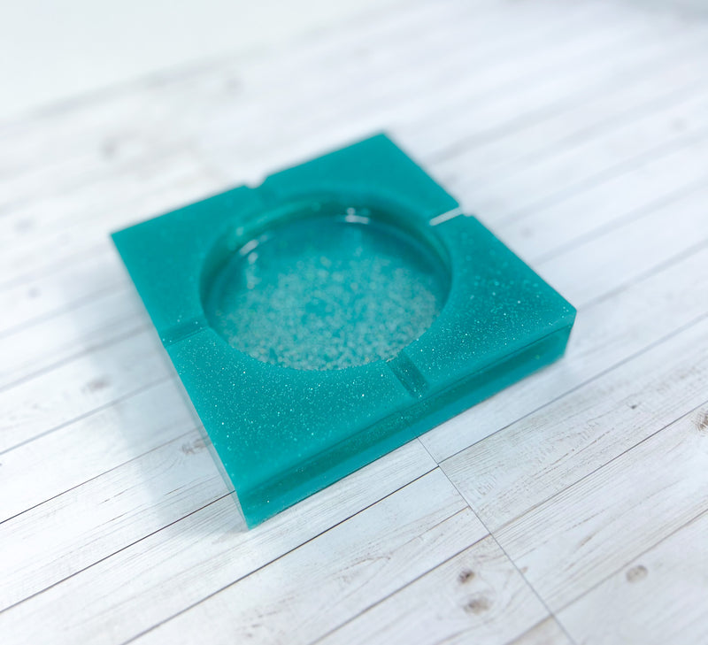 "Teal or no Teal" Teal Colored Coaster/Candle Holder/Ashtray