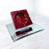 "Put On The Burgundy One" Burgundy Colored Coaster/Candle Holder/Ashtray