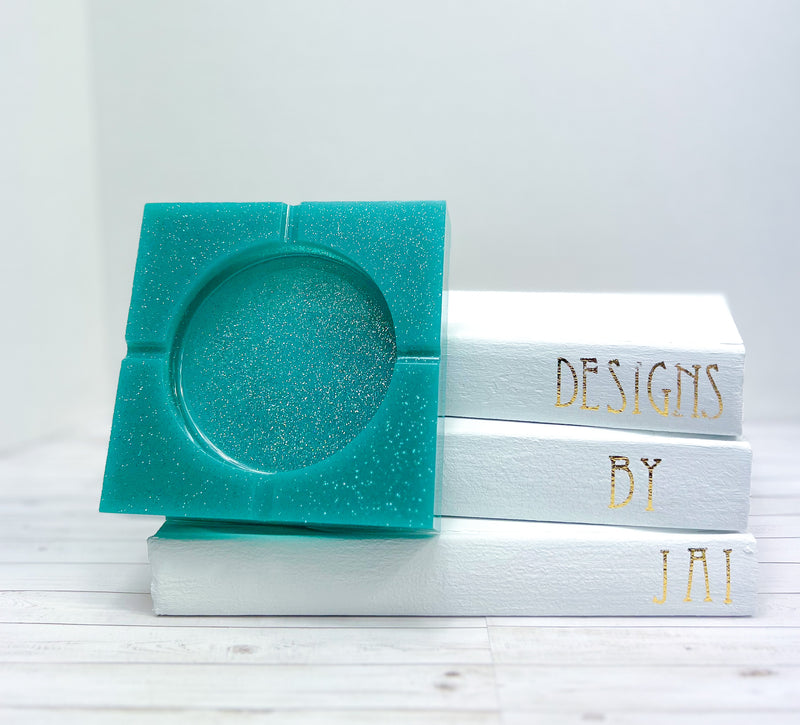 "Teal or no Teal" Teal Colored Coaster/Candle Holder/Ashtray