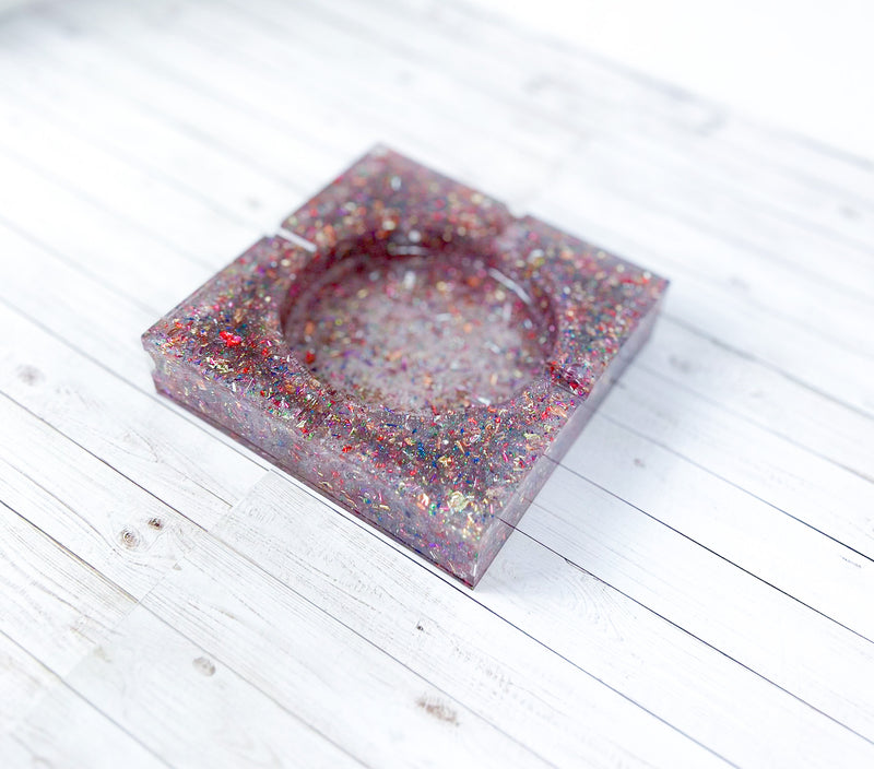 "Confetti Bomb" Multi-Colored Coaster/Candle Holder/Ashtray