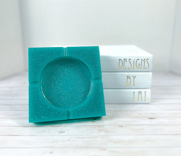 "Teal or no Teal" Teal Colored Coaster/Candle Holder/Ashtray