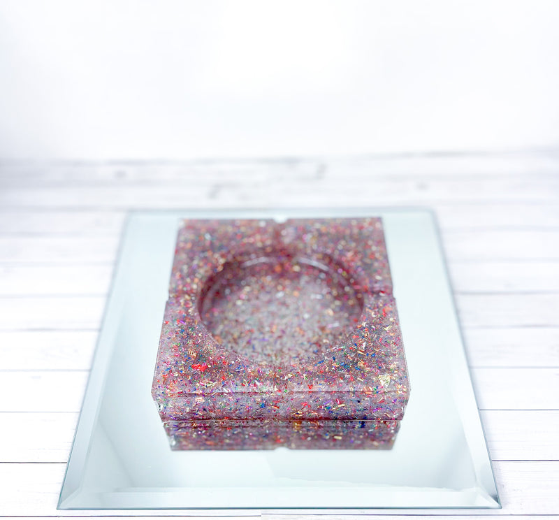 "Confetti Bomb" Multi-Colored Coaster/Candle Holder/Ashtray