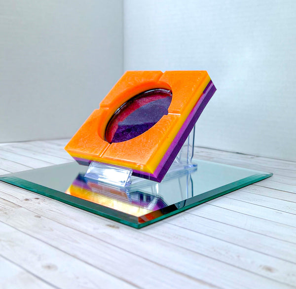 "Sunset’s Just Look Better" Orange, Yellow, Pink, Purple Colored Coaster/Candle Holder/Ashtray