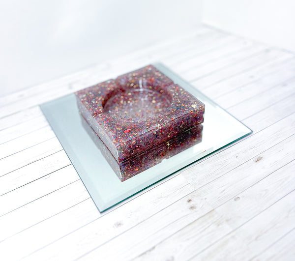 "Confetti Bomb" Multi-Colored Coaster/Candle Holder/Ashtray