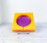 "6 am Sunrise" Yellow, Orange, Pink Colored Coaster/Candle Holder/Ashtray