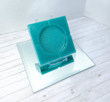 "Teal or no Teal" Teal Colored Coaster/Candle Holder/Ashtray