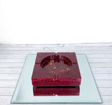 "Put On The Burgundy One" Burgundy Colored Coaster/Candle Holder/Ashtray