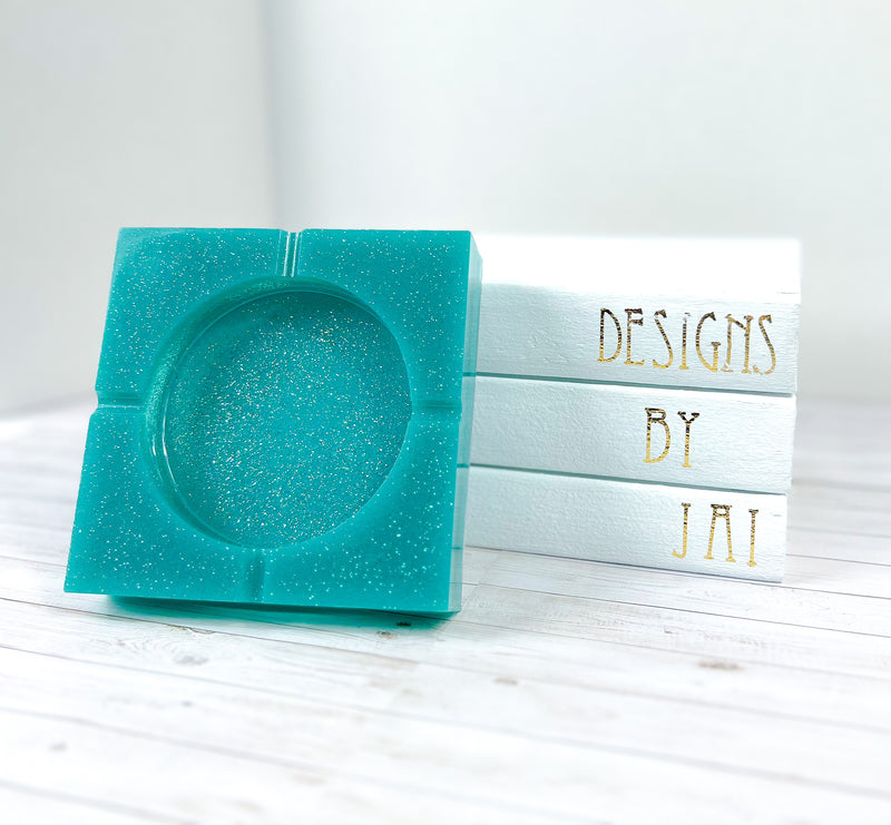 "Teal or no Teal" Teal Colored Coaster/Candle Holder/Ashtray