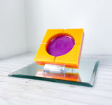 "6 am Sunrise" Yellow, Orange, Pink Colored Coaster/Candle Holder/Ashtray