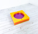 "6 am Sunrise" Yellow, Orange, Pink Colored Coaster/Candle Holder/Ashtray