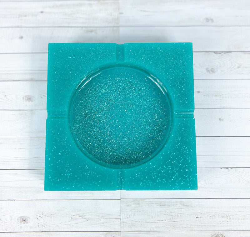 "Teal or no Teal" Teal Colored Coaster/Candle Holder/Ashtray