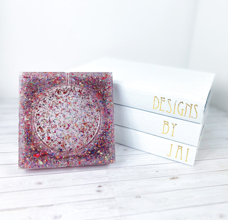 "Confetti Bomb" Multi-Colored Coaster/Candle Holder/Ashtray